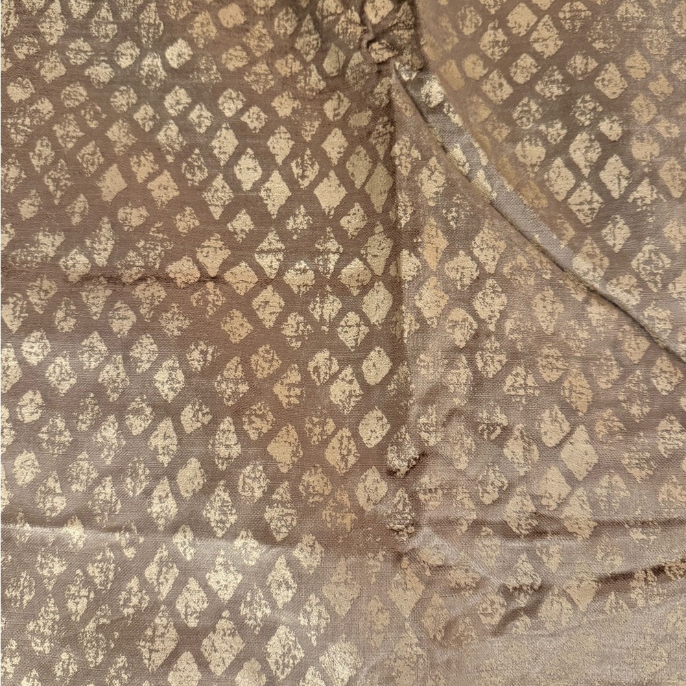 West Elm Velvet Velour Metallic Gold Diamond Black Out Curtains - Picture 3 of 11